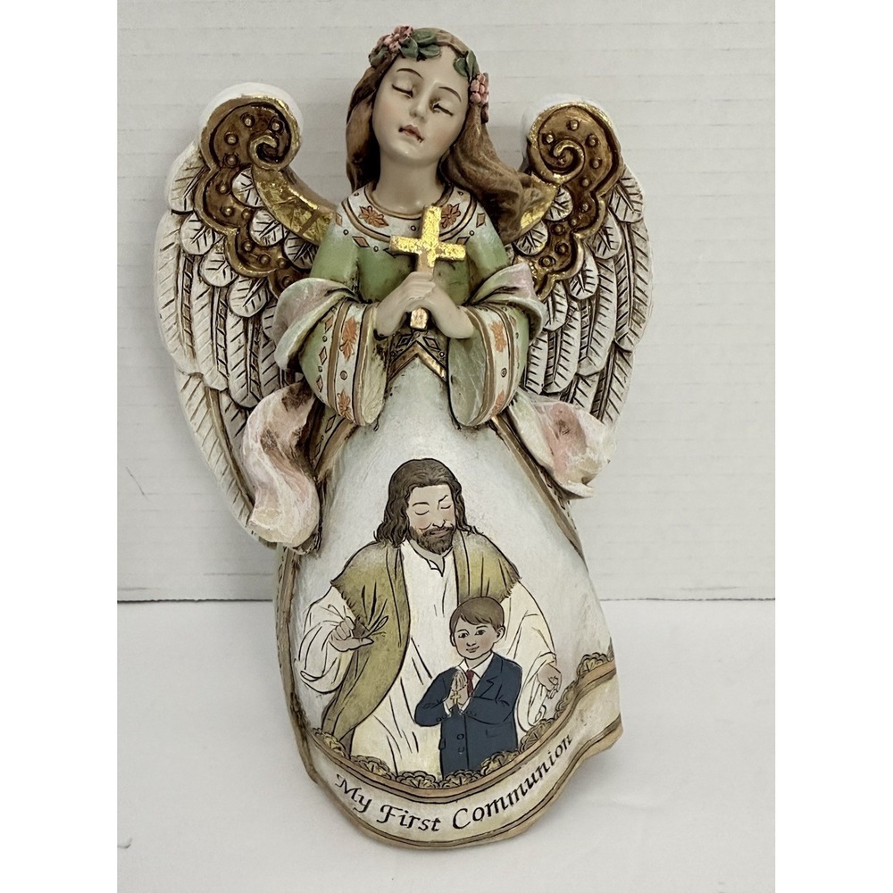 Jim Shore Heartwood Creek Angel Figurine 7.5" My First Communion BOY  Jesus RET. - Picture 2 of 9